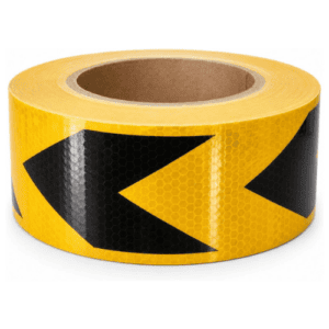 Reflective Safety Arrow Tape Yellow & Black 2" x 25 m