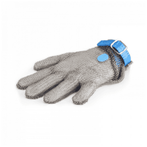 Stainless Steel Mesh Gloves with Plastic Strap - Small