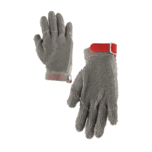 Stainless Steel Mesh Gloves with Plastic Strap - Medium