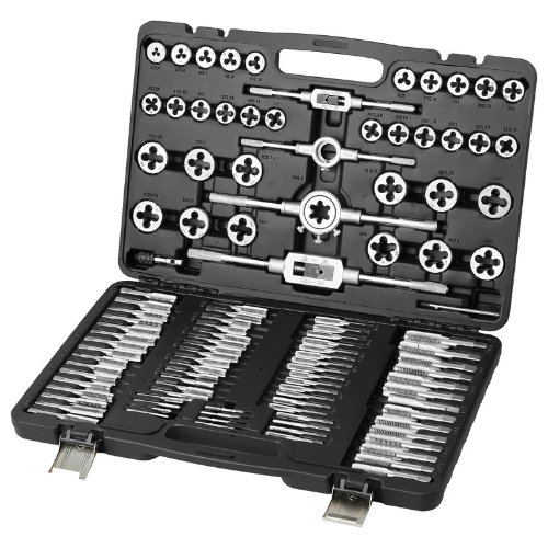 110 Pcs Tap and Die Set, Metric M2-M18, Tungsten Steel Titanium, with Storage Case