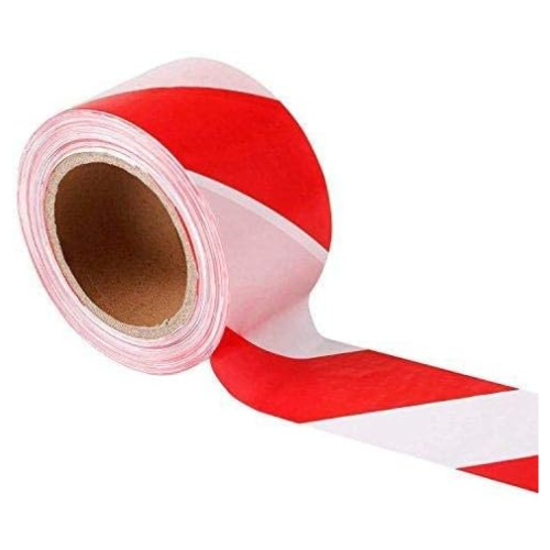 Workland 2" Warning Tape, Red & White, 250 Meter