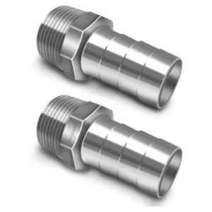 NPT 1" male thread to 1 inch O.D. barb stainless steel pipe fitting, for connecting 1 inch I.D. air hose tubing