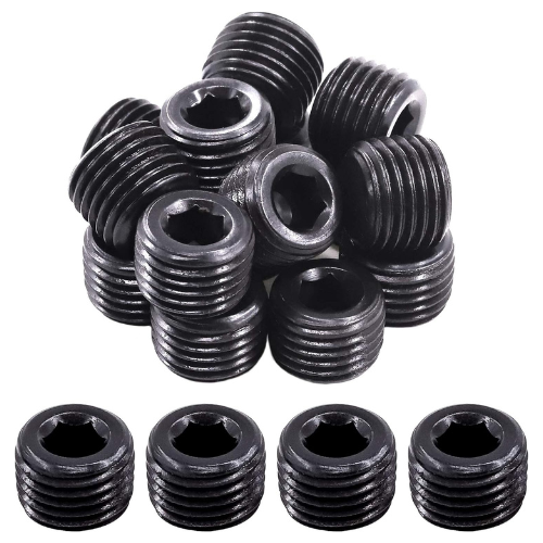 1/4" NPT Plug Pipe Plug Fitting Carbon Steel Male Thread Internal Allen Head Pipe Plug Set