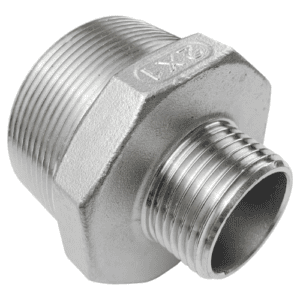 Male Hex Nipple Threaded Reducer 2" x 1", Stainless Steel 304, NPT
