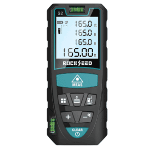 Digital Laser Distance Meter 50M/165ft with 2 Bubble Levels, Backlit LCD, Pythagorean Mode