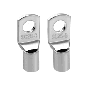 25 x 8mm copper ring lugs