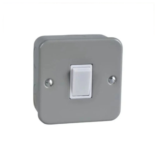 MK 1 Gang 1 Way Metal Switch, Grey