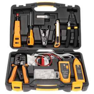 InstallerParts 15 Piece Network Installation Tool Kit - Includes LAN Data Tester, RJ11/45 Crimper