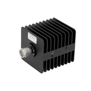 PE7054-10 10 dB Fixed Attenuator, TNC Male to TNC Female, Black Anodized Aluminum Heatsink Body