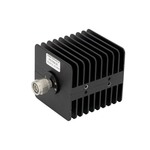 PE7054-10 10 dB Fixed Attenuator, TNC Male to TNC Female, Black Anodized Aluminum Heatsink Body