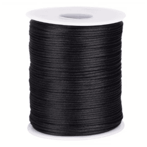 174-00024 LTHT2E4BK-PET-BK(500) TWINE; LACING NYLON FLAT BRAIDED NON-WAXED WD 1.5mm POLYESTER