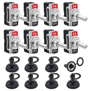 Excefore 8-Pack Toggle Switches, SPST 2 Pin, 12V 20A, ON-OFF-ON Operation