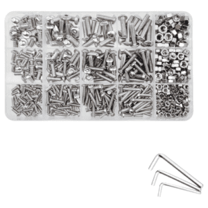 Beauenty Metric M3 M4 M5 Stainless Steel Hex Socket Cap Screw, Bolt and Nut Assortment Kit (500 pcs)