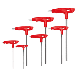 WISEUP T-Handle Hex Key Set, Metric, CR-V, Long Arm, 7 pcs