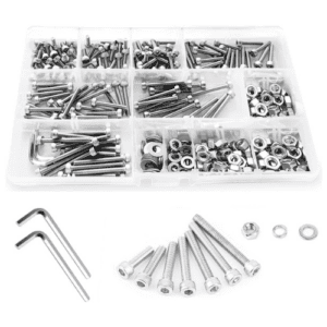 M3 Screw Assortment, 6mm/8mm/12mm/16mm/20mm/25mm/30mm, Micro Allen Head Machine Screws and Nuts
