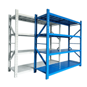 Heavy Duty Shelving Rack 600 x 2000 x 2000 mm Height, Four Levels with Decking Sheets