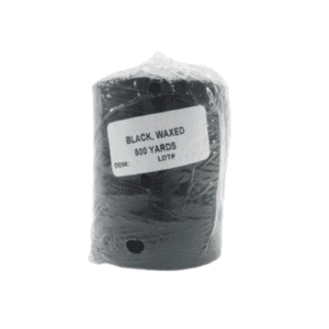 AA 52081-B-3 Black Polyester / Waxed Finish Lacing and Tying Tape Cord, 500 Yard per Roll