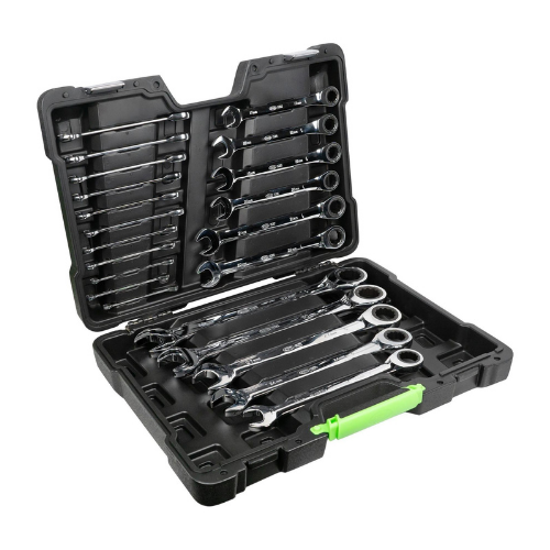 COMBINATION WRENCH SET OPEN END RATCHET RING SPANNER 26 POINT 6-27