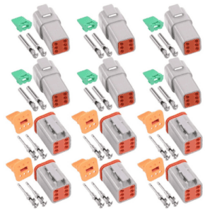G-1075 6 PIN WAY SEALED GRAY MALE AND FEMALE AUTO WATERPROOF ELECTRICAL WIRE CONNECTOR PLUG 22-16AWG
