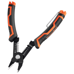 ValueMax Wire Stripper and Cutters 10-22 AWG Wire Stripper Tool Flush Cutter with Safety Lock and Cu