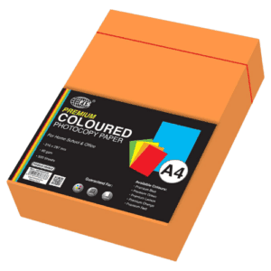 FIS Premium Color Photocopy Paper, 500 Sheets, 80 gsm, Premium Orange Color, A4 Size - FSPWA4POR