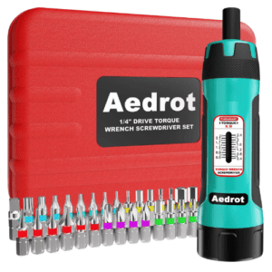 Aedrot 1/4 Inch Torque Screwdriver Wrench Set, 0.4-2.4 Nm, 0.1 Nm Increment, 31 Pcs