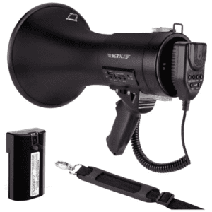 Bluetooth Megaphone Bullhorn, 50Watt Loud Speaker w/Rechargeable Battery, Built-in Siren and 260S Re