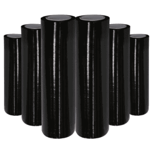 Black Stretch Film Wrap | 500mm Heavy Duty Plastic Shrink Wrap for Pallet Wrap, Packing, Moving, and