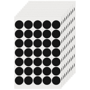 Black Round Labels 1 Inch Color Coding Circle Dot Stickers Vinyl Waterproof Self-Adhesive Removable