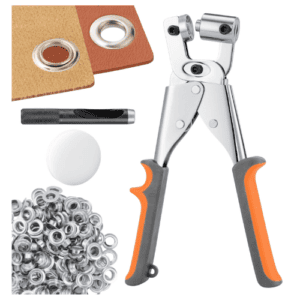 Ecraft Eyelet Plier Grommet Tool Kit: 3/8 Inch (10mm) Grommet with 500pcs Silver Grommets Press Hand