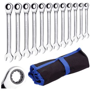 AlightYoicn Lth Ratchet Spanner Set Combination Wrench 12 Piece - Metric Sizes from 8mm to 19mm with