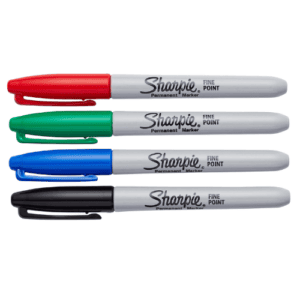 SHARPIE Permanent Markers, Fine Point, Assorted Colors, 4-Pack (30074