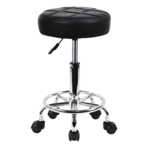 KKTONER Round Rolling Stool Chair PU Leather Height Adjustable Swivel Drafting Work SPA Shop Salon S