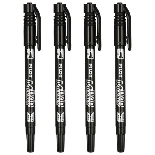 Pilot SCA-TM-4B Twin Marker 4 Pieces Set Black