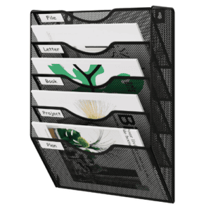 WALL FILE  ORGANIZER 5 TIER  METAL MESH FILE HOLDER