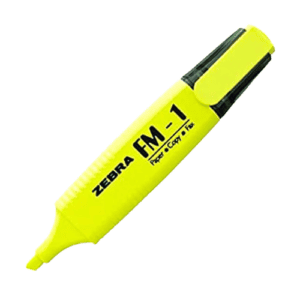 Zebra Fluorescent FM1 Highlighter YELLOW Pack of 12 pieces