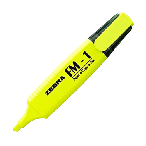 Zebra Fluorescent FM1 Highlighter YELLOW Pack of 12 pieces