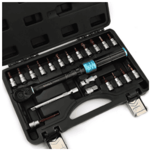 B0CJ5366S7 HALL 21-Piece 1/4-Inch Torque Wrench Set (2–25Nm) Adjustable in Two Directions, 72 Teeth