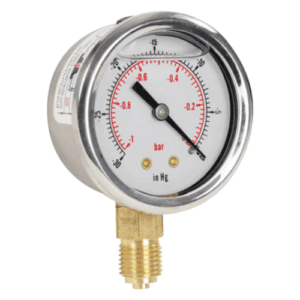 Glycerine-Filled Vacuum Gauge 1/4" BSP Bottom Entry