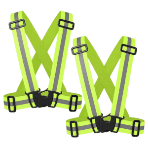COOLBABY 2 Pieces Reflective Vest for Cycling Motorcycle Running, 360° High Visibility
