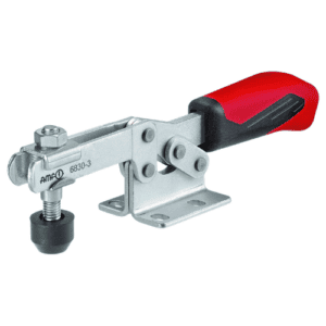 AMF 93021" 6830" Acting Toggle Clamp with Horizontal Base, Silver/Red, Size 2