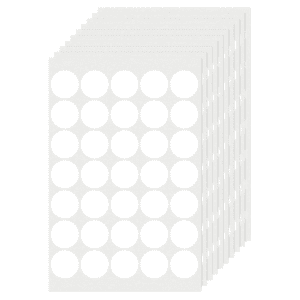 White Round Labels 1 Inch Color Coding Circle Dot Stickers Vinyl Waterproof Self-Adhesive Removable