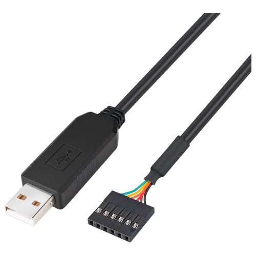 Joyzzz Usb To Ttl Serial Adapter, Black 3ft Cable with FT232RL Chip and 6 Pin Female Header, Support