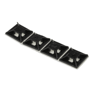 Self Adhesive Black Cable Tie Mount 12.5 mm x 12.5mm, 3.2mm Max. Cable Tie Width