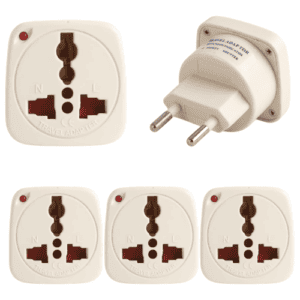 Terminator TL-12 Travel Adapter 3-Pack – 2-Pin Type C Plug to Universal Socket Converter, 10A 220V M