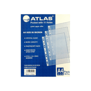 A4 Plastic Clear Folder (Atlas or Maxi Brand) | UOM: Pack (100)