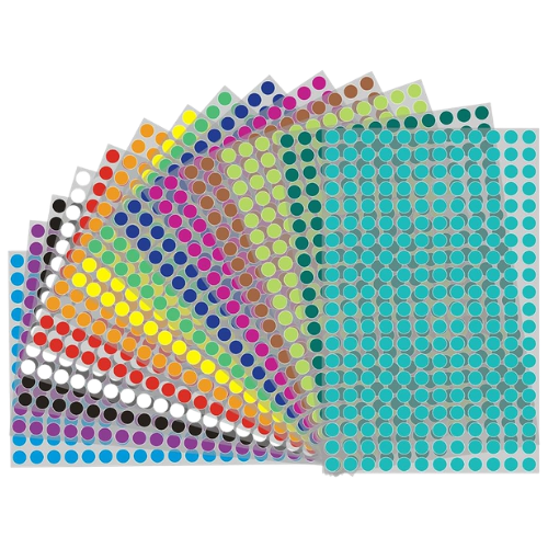 Lonimia 6300 Pieces Coloured Dots, 6 mm Round Dot Stickers, Coloured Dots Stickers, Colour Coding St
