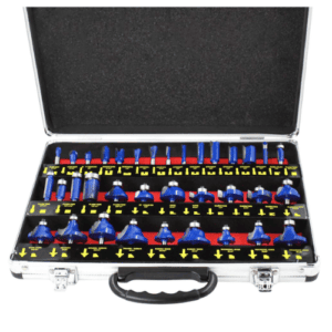 walmeck 35PCS 6.35mm Handle Wood Router Bit Set Mill Engraving Trim Woodworking Milling Cutter Trimm
