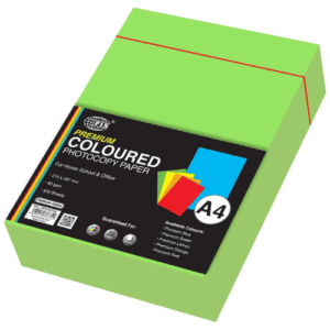 FIS Premium Color Photocopy Paper, 500 Sheets, 80 gsm, Premium Green Color, A4 Size - FSPWA4PGR