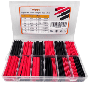 Twippo Heat Shrink Tubing Kit 355pcs - 3:1 Adhesive Lined Black and Red set